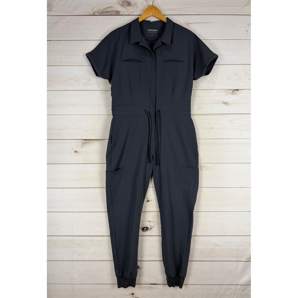 Mandala Scrub Jumpsuit M Gray Equa-Tek Stretch One Piece Utility Romper